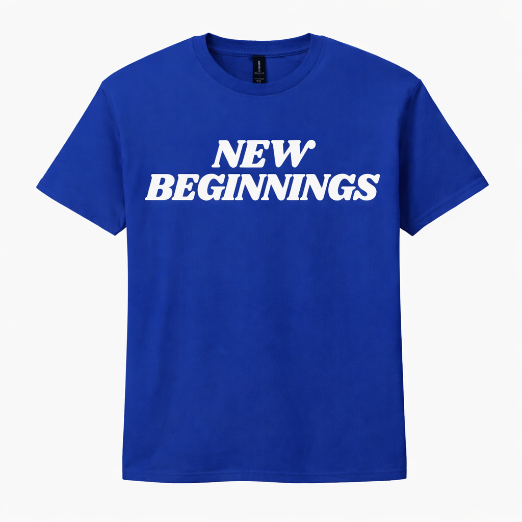 New Beginnings Tee - Blue front
