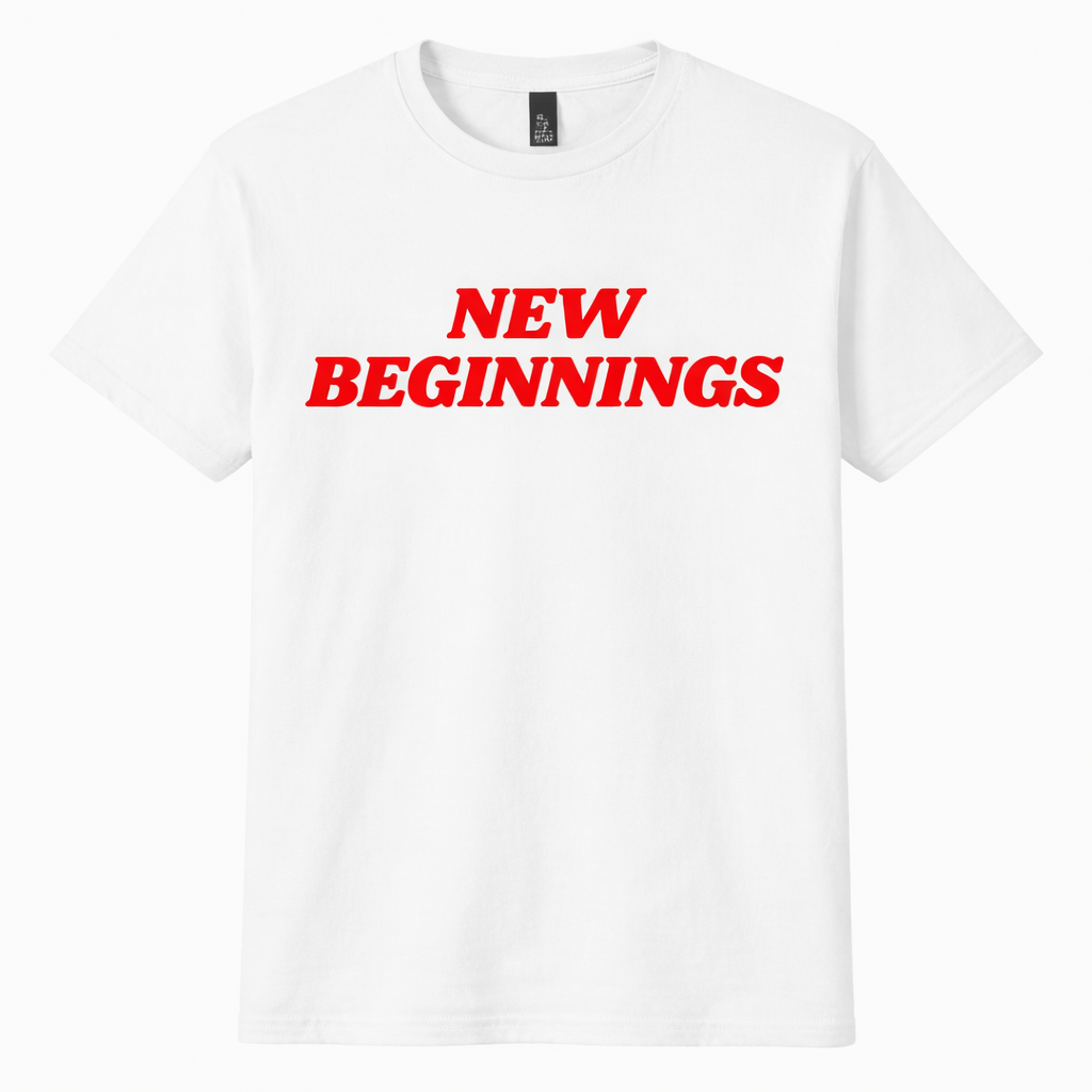 New Beginnings Tee - White front
